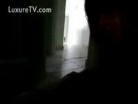[ Beastiality Sex DVD ] She loves to engulf on their dog